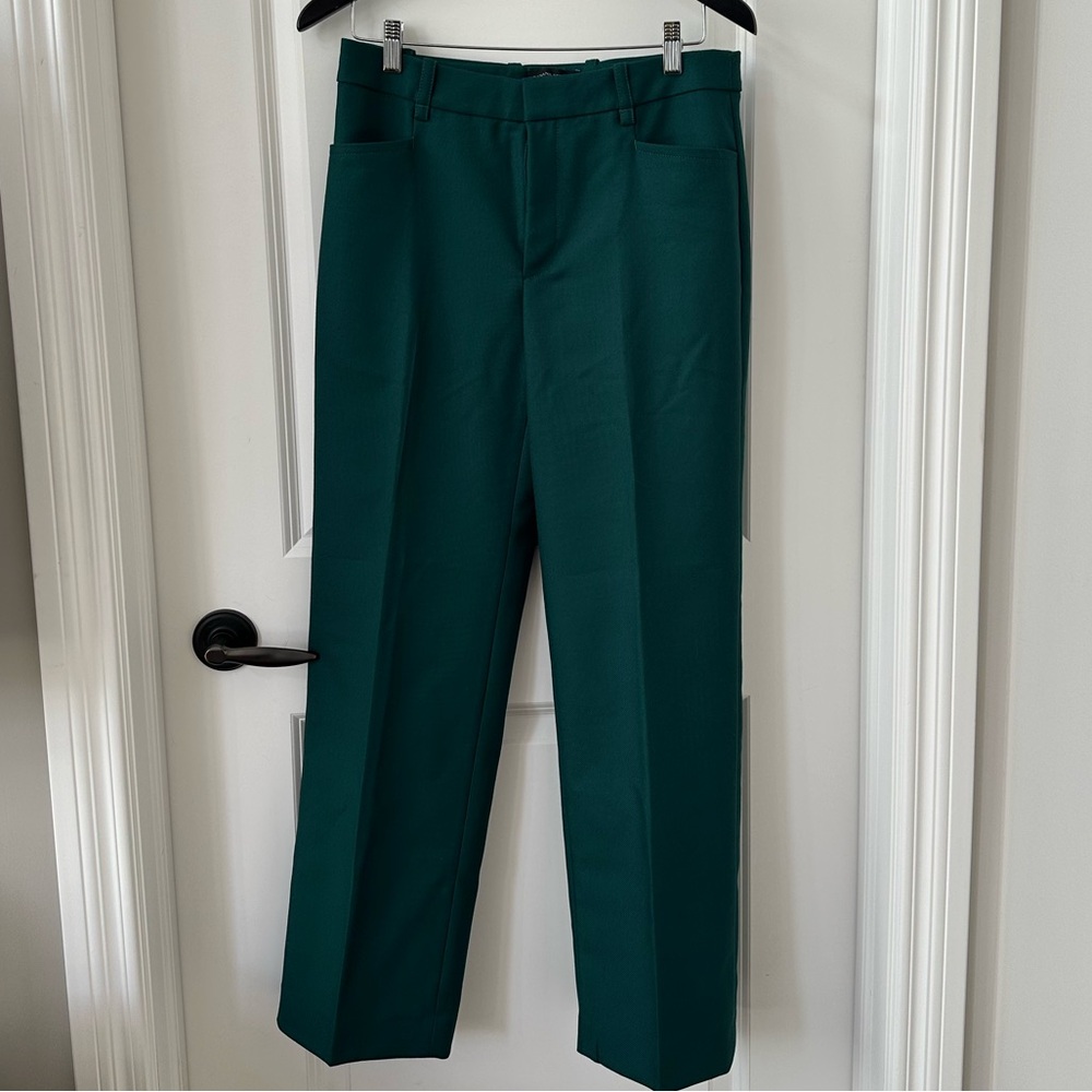 Banana Republic Emerald Green Straight-Leg Dress Pants